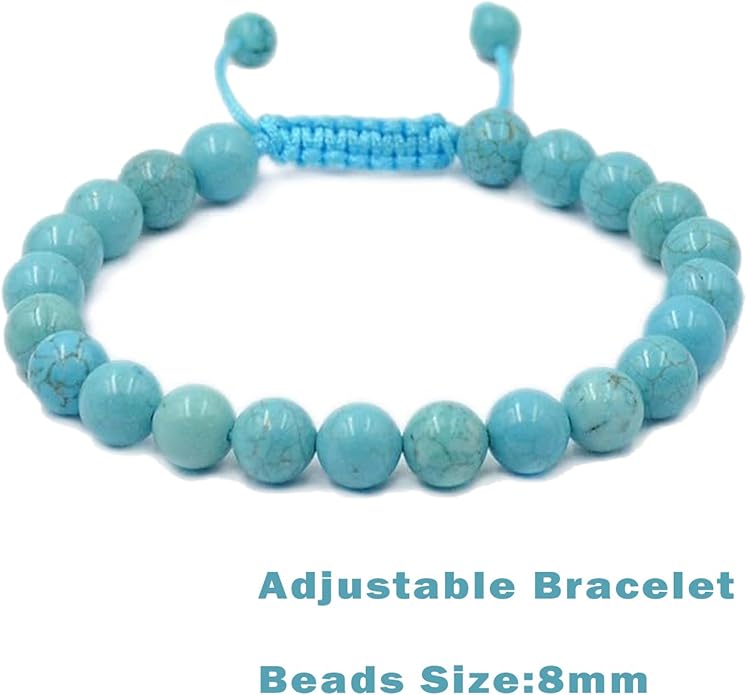 AD Beads 2Pcs His & Hers Distance Beads Bracelets Elastic Natural Stone Yoga Bracelet