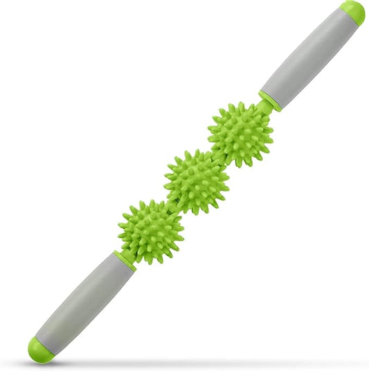 Fascia Muscle Roller, Cellulite Massager Fascia Roller for Cellulite and Sore Muscles, Neck, Leg, Back, Pressure Trigger Point Body Roller Deep Tissue Massage Stick Tools - 3 Massage Balls
