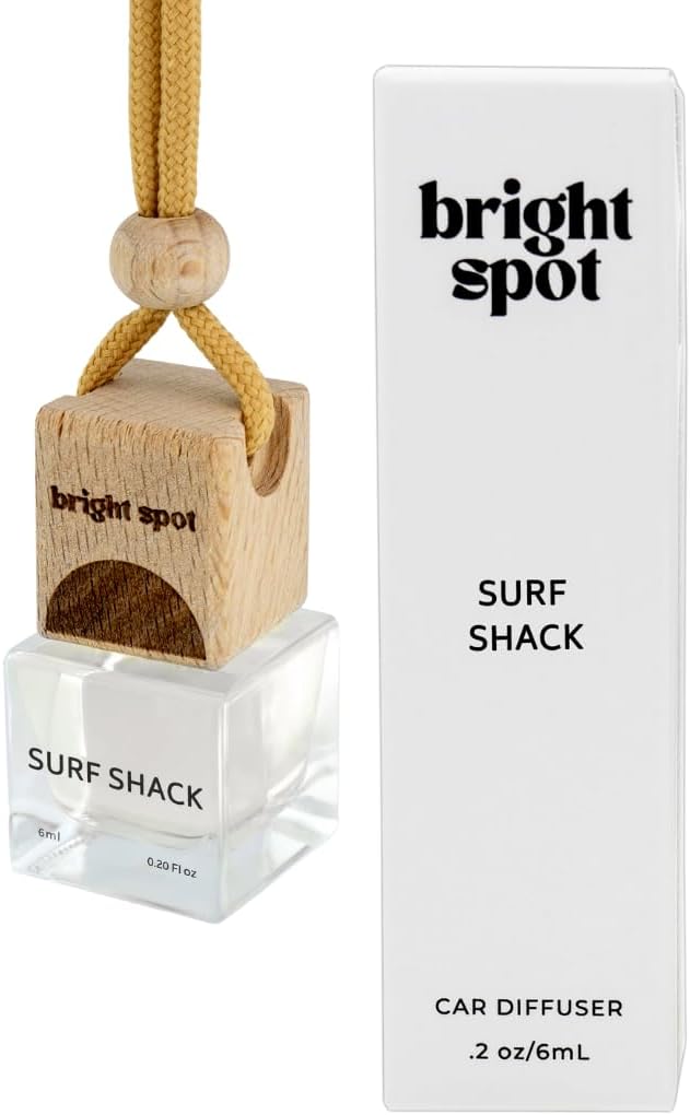 Bright Spot Surf Shack Car Fragrance - Premium Car Hanging Air Freshener, 120 Days Long-Lasting Fragrance for Auto and Home | Coconut & Woody | Coconut, Santal, Woods | Non-toxic, Cruelty-Free