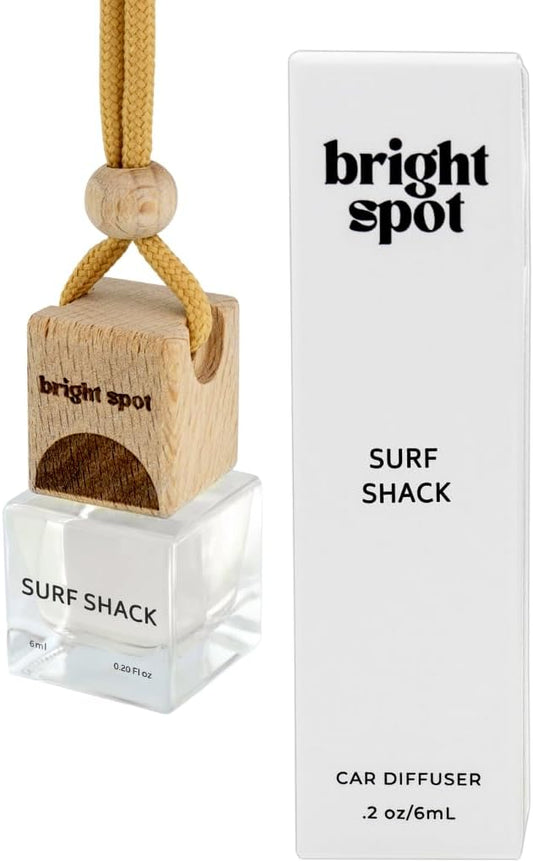 Bright Spot Surf Shack Car Fragrance - Premium Car Hanging Air Freshener, 120 Days Long-Lasting Fragrance for Auto and Home | Coconut & Woody | Coconut, Santal, Woods | Non-toxic, Cruelty-Free