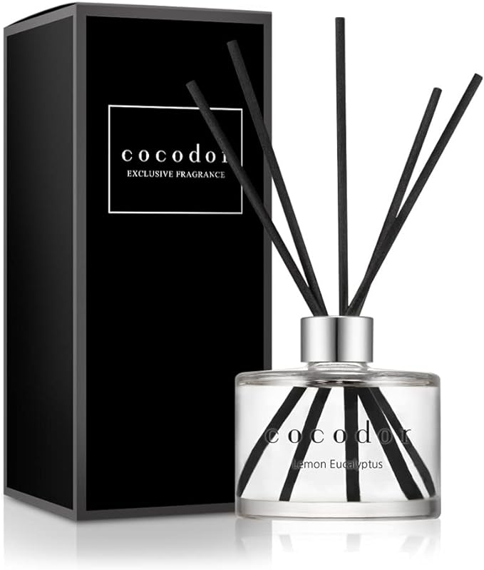 COCODOR Signature Reed Diffuser Set/Lemon Eucalyptus / 6.7oz /1 Pack/Home Fragrance Diffuser, Oil Scent Diffuser for Bathroom Shelf Decor