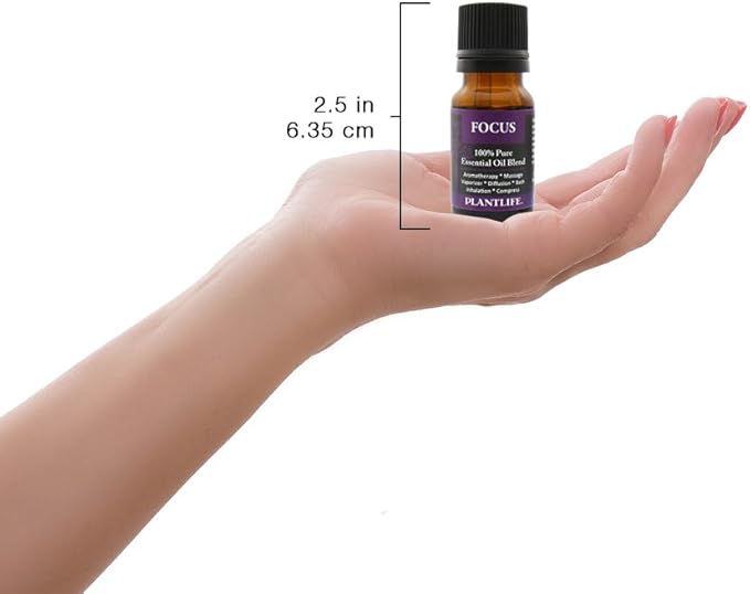 Plantlife Focus Aromatherapy Essential Oil Blend - Straight from The Plant 100% Pure Therapeutic Grade - No Additives or Fillers - Made in California 10 ml