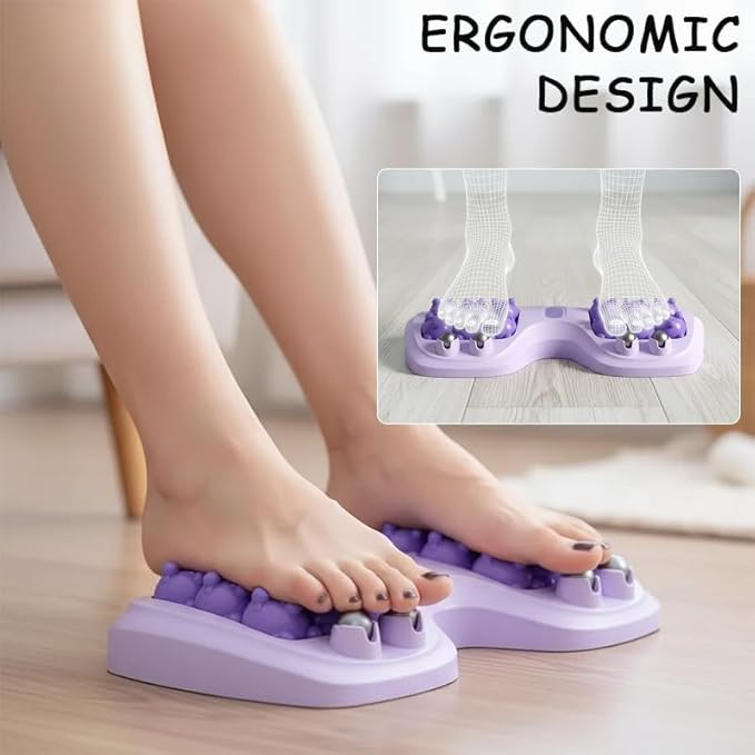 Portable Double Foot Massage Roller – 3 Massage Techniques for Plantar Fasciitis Relief, Heel & Arch Pain, Sore Muscles, Improved Circulation & Relaxation, Reflexology Tool