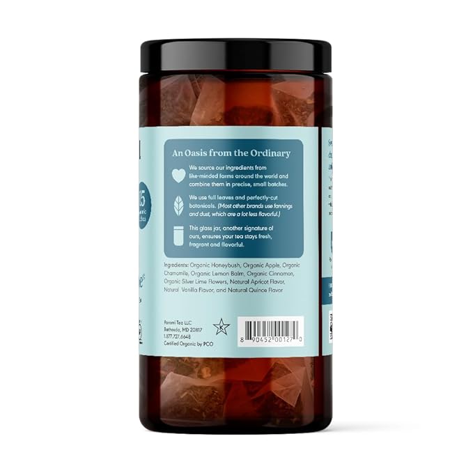 Paromi Sleep with Me Organic Herbal Tea, Signature Jar, 15 Count (Pack of 6)