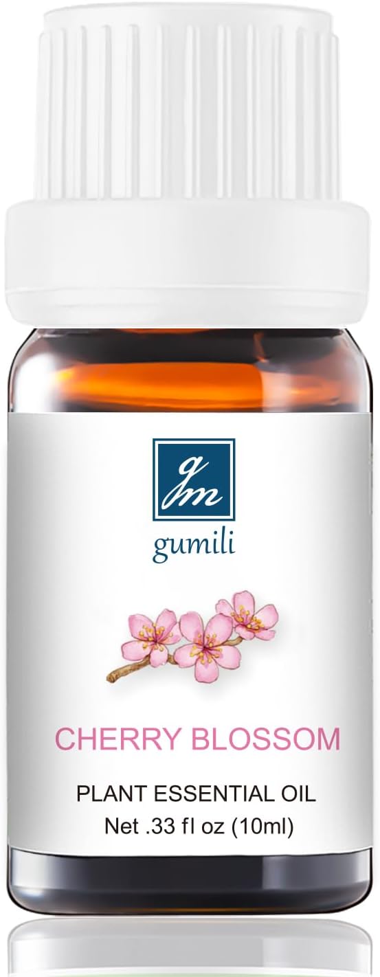 Cherry Blossom Essential Oil - Pure Natural Fragrance for Aromatherapy, Perfume Making, Candles, Soap, Room Spray, Diffuser Blends - Organic, 10mL Undiluted