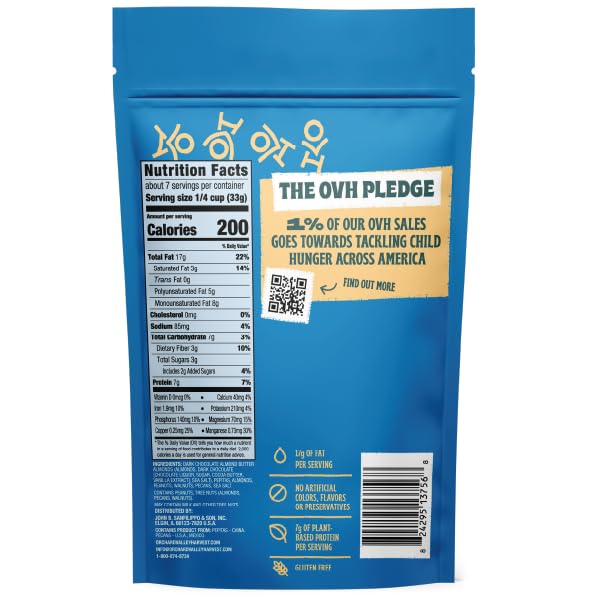 Orchard Valley Harvest Go-Go Keto Mix, 14 Pack (1.85 oz), Dark Chocolate Almonds, Peanuts, Walnuts, And Pecans, Low Carb, Gluten Free, Non-GMO