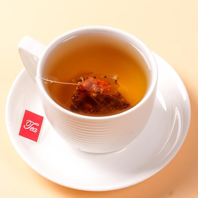 Goji Dodder Seed Five Flavor Berry Men’s Herbal Blend Tea – 枸杞菟丝子五味子茶 – 3.5oz/100g (30 Pyramid Tea Bags), Natural, Caffeine-Free, Non-GMO, Supports Vitality & Wellness