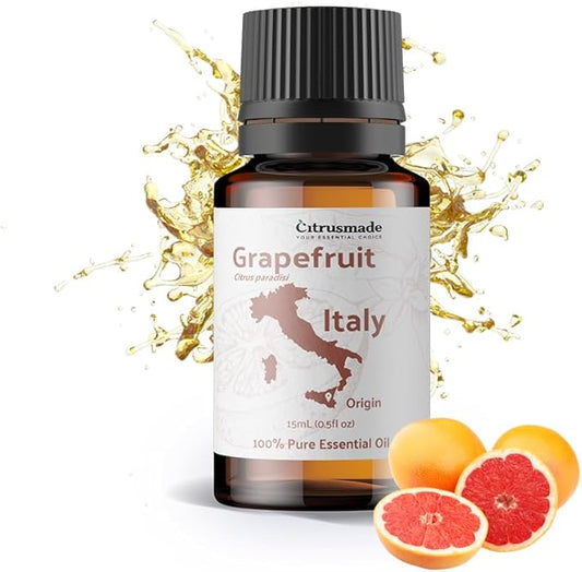 Grapefruit Essential Oil - Direct from Citrusmade in Sicily - Natural Aceite de Pomelo for Skin and Energy - Aromatherapy | 100% Pure Therapeutic Grade (15ml)