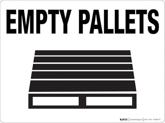 Empty Pallets - Floor Sign 24" x 18" - Permanent