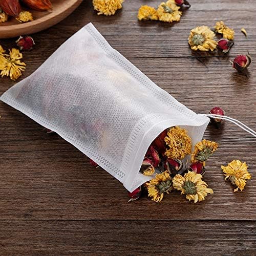 Fenshine 400 Pcs Tea Filter Bags Disposable Empty Tea Bags Cotton Drawstring Seal Tea Infusers Bag for Loose Leaf Teal