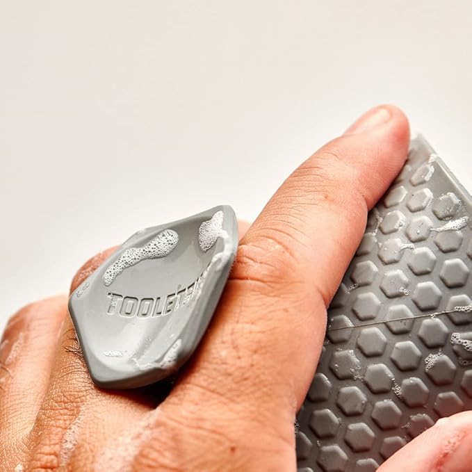 TOOLETRIES Body Scrubber - Silicone Exfoliating Scrubber - Bathroom & Shower Accessories for Men, Travel Essentials for Men - Durable & Long Lasting - Grey