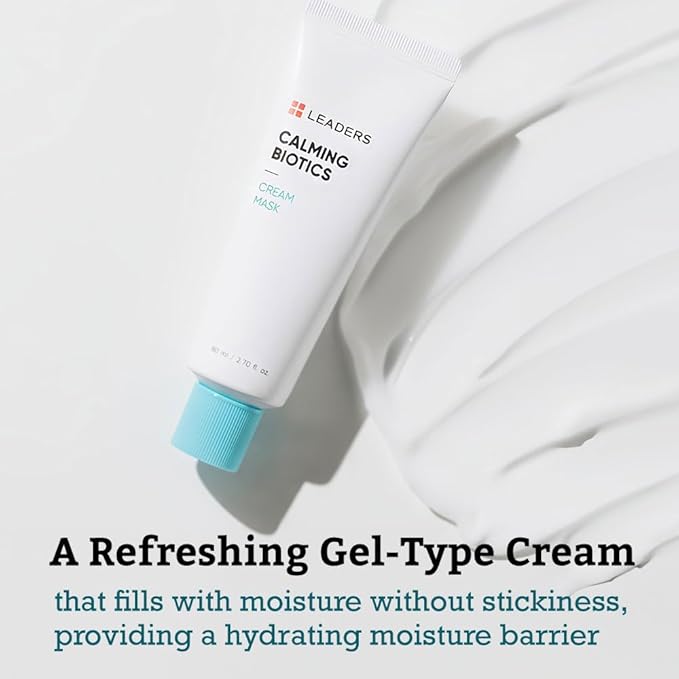 LEADERS Cosmetics Calming Biotics Cream Mask - 80ml, 2.70 Fl Oz Gel Type Revitalize Strengthen Skin Barrier Hydrating for Sensitive Skin