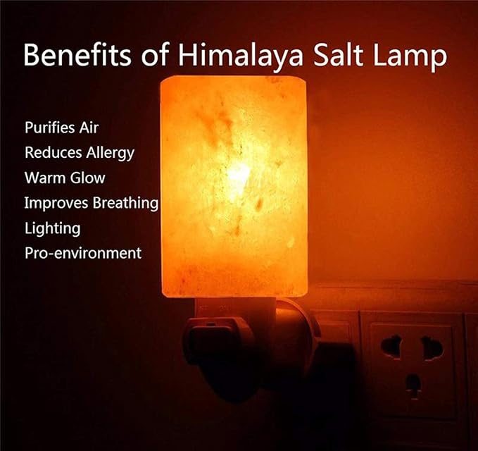 Himalayan Rock Salt Night Light Cylinder Shape 2Pack
