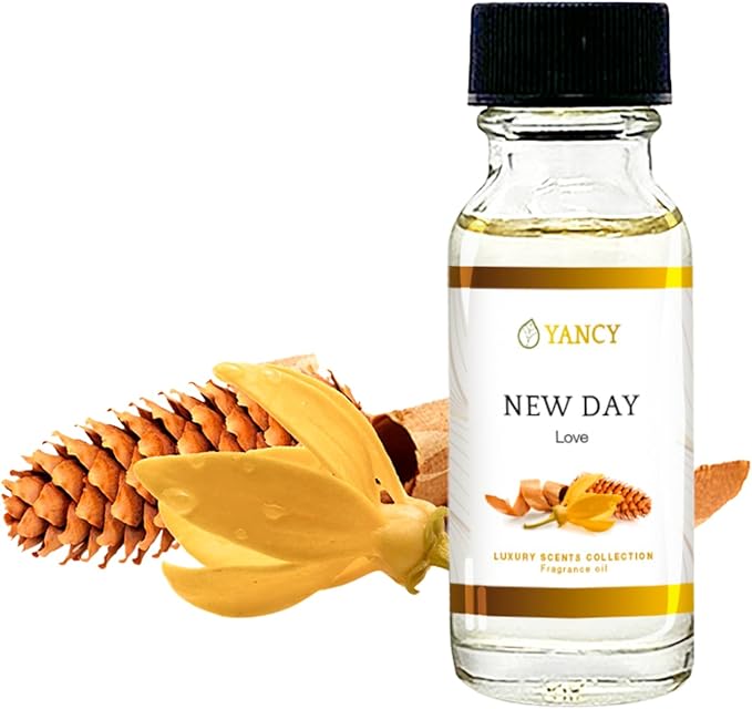 YANCY New Day Luxury Collection Fragrance Oil (1/2 oz), Uplifting Citrus and Floral Scent, Ideal for Diffusers, Oil Burners & Aroma Lamps, Refreshing Fragrance Oil for Morning Energy Boost