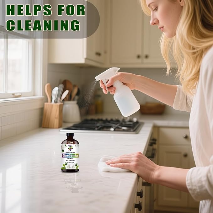 Gardenia Essential Oil (4 oz/120 ml) — Gardenia Oils for Aromatherapy, diffusers, humidifiers, Home fragrances, DIY Skincare, soap Making, DIY Candle, Relaxation, Yoga, and Meditation