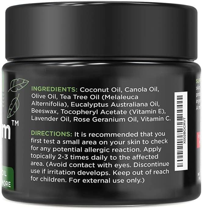 DAILY REMEDY Tea Tree Oil Extra Strength Super Balm - Athletes Foot Cream Combats Ringworm, Jock Itch, Nail Issues - Nourishes Cracked Itchy Skin on Body & Feet - Made in USA (2 Pack)