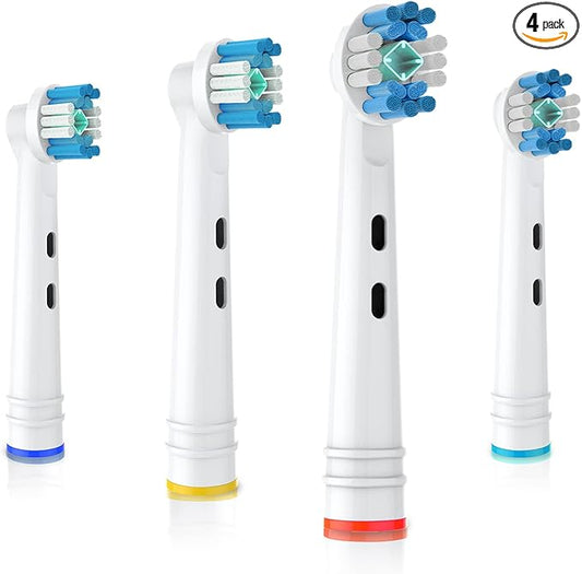 Replacement Toothbrush Heads Fit for Oral B Electric Toothbrushes, 4pcs, Polishing Cup for Whitening Action, Round Head Refills for Vitality, for Triumph, for Pro Series