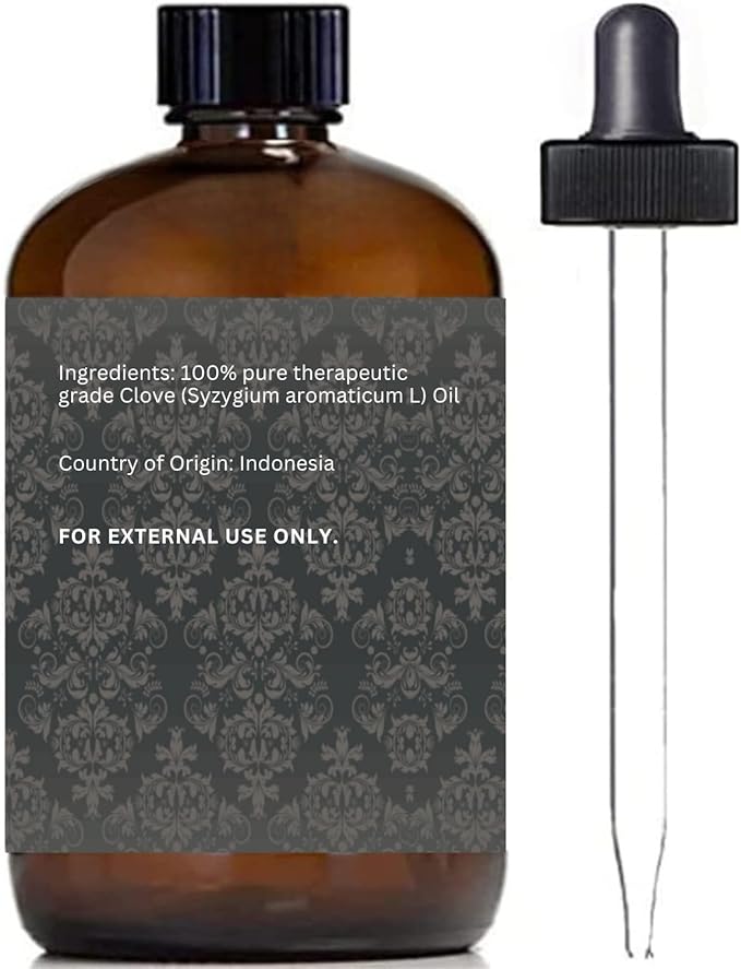 Essentially KateS Clove (Leaf) Oil 4 Fl Oz - Premium Grade Essential Oil for Hair Care, Home Diffusers, Skin, Aromatherapy, Massage and Garden Care - Steam Distilled. Part Used is Leaf.