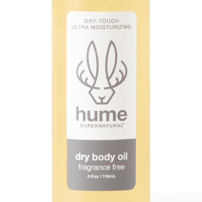 HUME SUPERNATURAL Dry Body Oil Spray - Moisturizing Oil for Dry Skin, After Shower Body Oils for Women and Men, Oil Body Spray, Nourishing, Hydration, Glow, Fragrance Free, 1 Pack