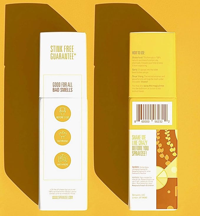 #1 Strongest Natural Toilet Spray for Poop + Bathroom Air Freshener (Citrus Haven) Extra Long Lasting Before You Go Toilet Spray Bathroom Poop Spray & Toilet Deodorizer w/Premium Grade Essential Oils