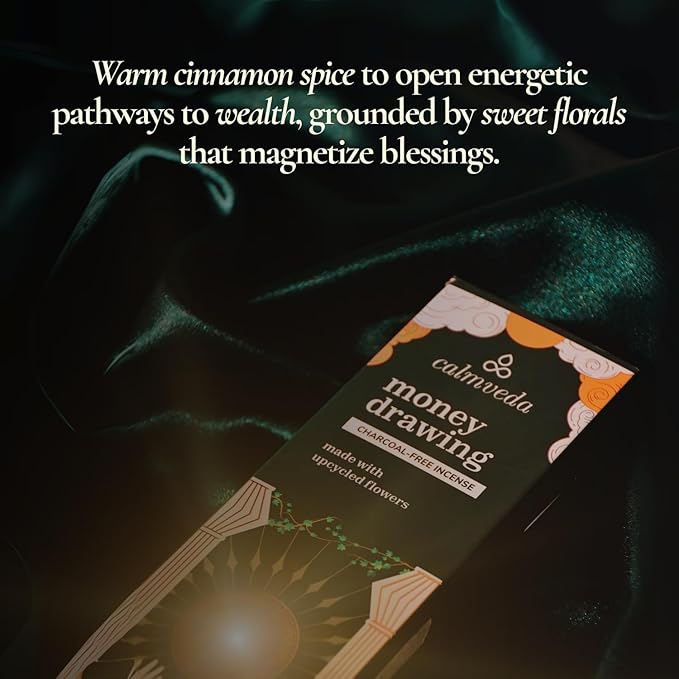 Attract Money Incense Sticks - for Manifestating Abundance (80+ Sticks) with Aventurine Crystal Keychain for Unlocking Wealth | Spicy Aroma of Cinnamon Incense & Clove