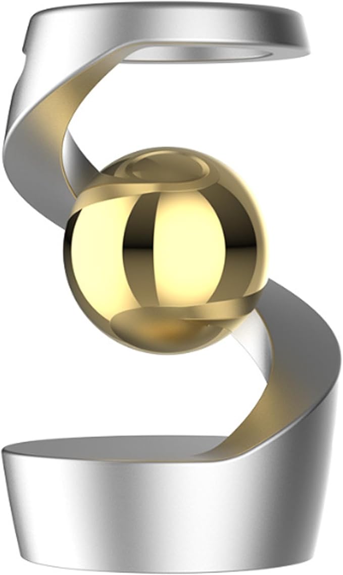 Kinetic Desk Toy, Fidget Toys for Adults with ADHD, Fidget Toys for Kids with Autism, Kinetic Desk Spinning Toy Ball (Silver Gold)