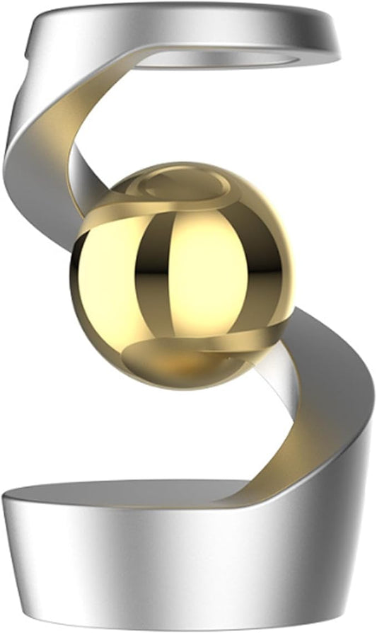 Kinetic Desk Toy, Fidget Toys for Adults with ADHD, Fidget Toys for Kids with Autism, Kinetic Desk Spinning Toy Ball (Silver Gold)
