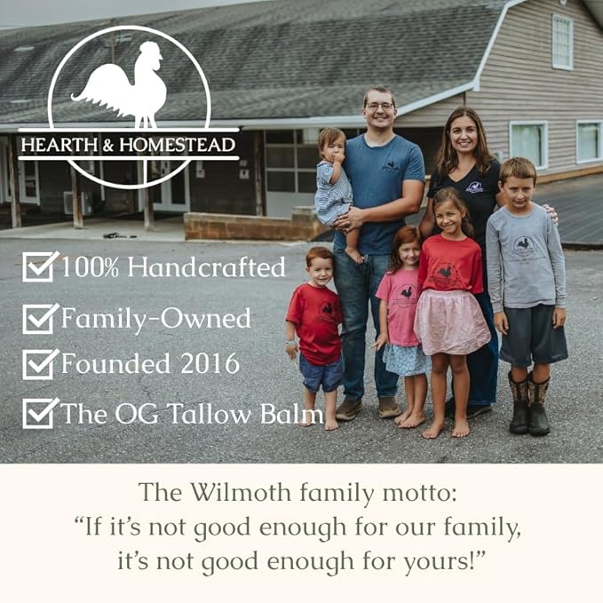 Hearth and Homestead: Handmade Whipped Tallow Balm (Unscented/Herb-Infused) - Organic Body Butter with Infused Olive Oil, for Eczema, Rosacea, Baby - 1.3 oz