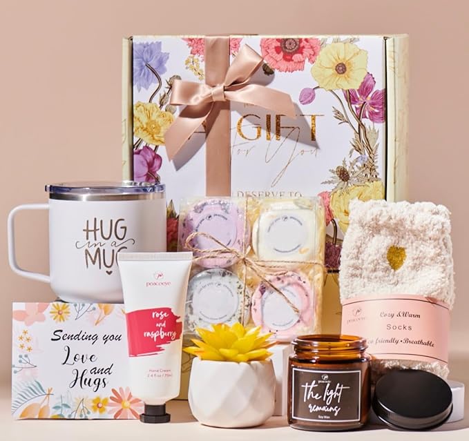 Care Package for Women Spa Gifts Baskets Self Care for Best Friends Mom Grandma Wife Feel Better Gifts Thinking of You Encouragement Stress Relief Get Well Soon Gifts for Woman Holiday Gift