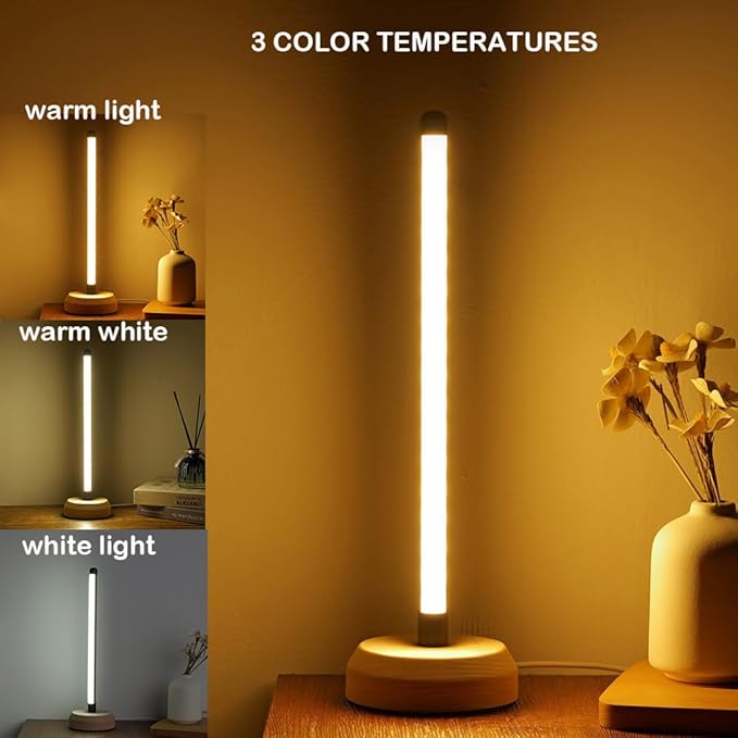 Bedside Table Lamp for Bedroom , 3-Color Temperature Lamp,Bedroom Bedside Night Light, Dimmable Led Lighting, Small Table Lamps for Living Room OfficeCreative Home Decor, Unique House warmging Gif