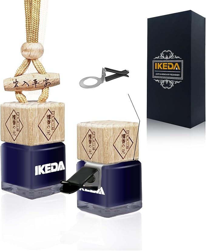 Car Air Freshener Hanging, Square 10ml Car Scent Vent Clip Bottle, 45-Days Long Lasting Fragrance, Essential Oil Diffuser Odor Eliminator for Women Men (Square-Dusk)