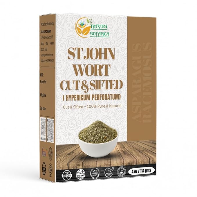 Herbs Botanica St. John’s Wort 4 oz | Premium Dried St. John Wort Herb Cut & Sifted | Perfect for Herbal Tea, Tinctures & DIY Remedies | Natural Dried Herb for Various Uses