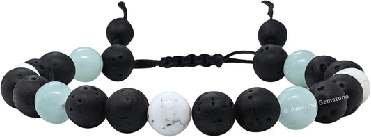 Natural Healing Crystal Bracelet for Women - Mens Bracelet Energy Balancing Gemstones Set - Adjustable Stone Bead Bracelet for Men and Women - Chakra Crystal Therapy Accessory, Meditation