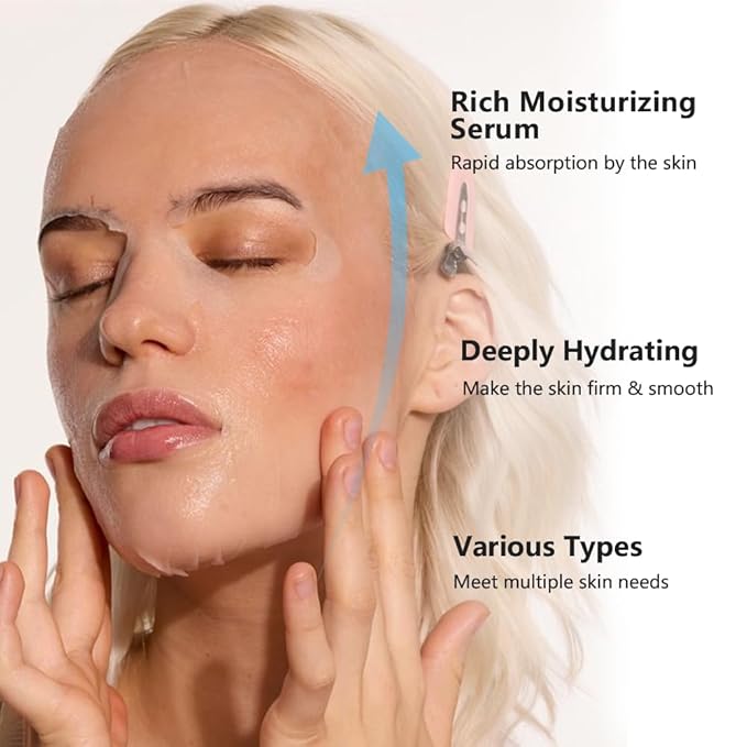 Kaely 40 Pack Bulk Face Masks for Kids, Kids Face Mask Spa Day Kit Supplies, Spa Party Favors for Teens Girls Women, Sheet Facial Mask Skincare Gifts Set, Hydrating Nourish for All Skin Types, 01