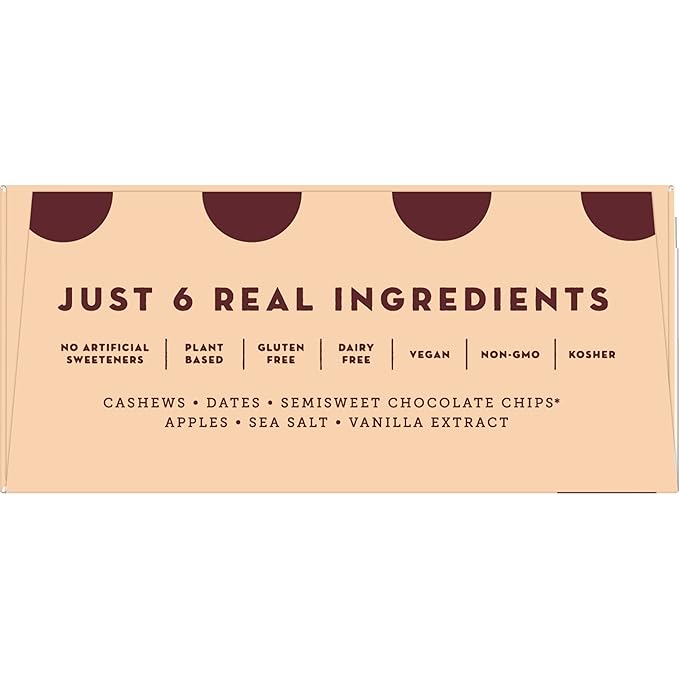 Larabar Chocolate Chip Cookie Dough, Fruit and Nut Bars, Gluten Free and Vegan, 19.2 oz, 12 Ct