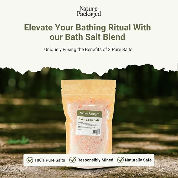 Bath Salts Blend (16oz - Pack of 2) - Pure Coarse Grain Mineral Salt - Used as Salt Bath, Bath Soak, Foot Soak, Spa or Foot Salts Bath