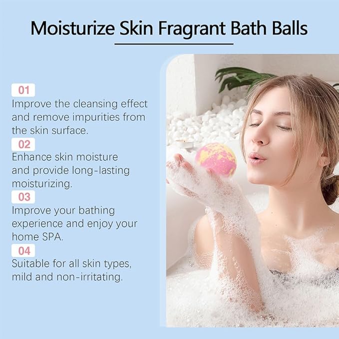 Bath Bombs Gift Set for Women,6 Scents Natural Relaxing Bath Balls for Her to Moisturize Skin,Relaxing Body,Soften Skin,Long-Lasting Fragrance and Rich Foam,Handmade Bubble Bathbombs (Blue)