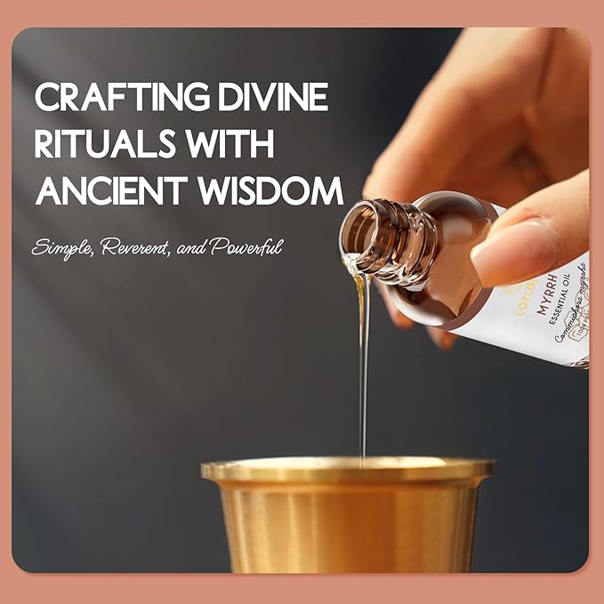 Frankincense and Myrrh Essential Oil, 100% Pure Natural, for Diffuser, Skin Care, Meditation, and Relaxation, Combo Set with Roller Bottle - 2 Oz