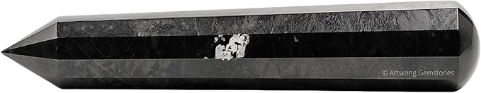 Amazing Gemstone Nuummite Crystal Wand Massage Stick - Pelvic Wand Gua Sha for Adults - Crystals and Healing Stones Massage Wands for Adults Gifts (Pointed)