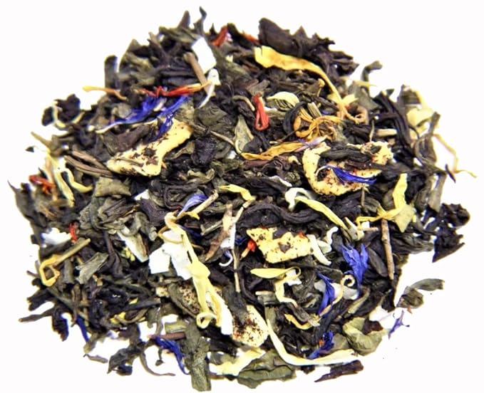 Nelson's Tea - Coconut Mango Passionfruit - Black Loose Leaf Tea - Black and green tea, dried mango, dried pineapple, cornflowers, coconut, safflower, and marigold (Sample 0.4 Oz)