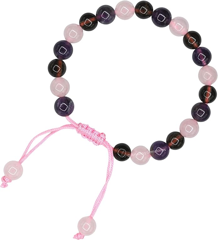 Natural Healing Crystal Bracelet for Women - Mens Bracelet Energy Balancing Gemstones Set - Adjustable Stone Bead Bracelet for Men and Women - Chakra Crystal Therapy Accessory, Meditation