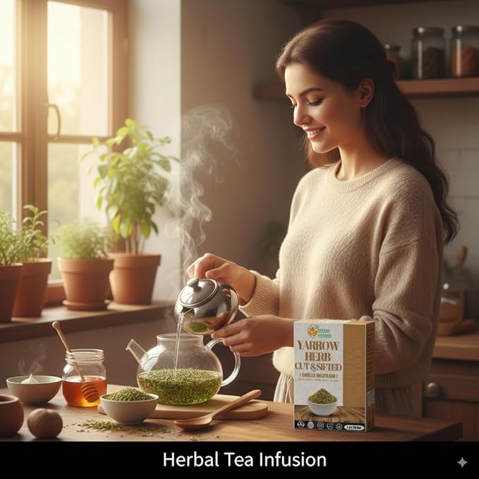 Herbs Botanica Yarrow Herb 100% Natural Dried Yarrow Flowers & Leaves for Tea, Tinctures, & Herbal Preparations – Premium Bulk Herbs for DIY Use – 4 oz Pack