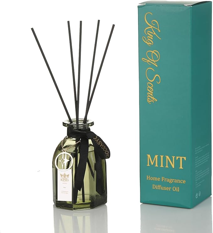 King of Scent Reed Diffuser & Oil Diffuser Sticks with Flower, Aromatherapy, Home & Kitchen Décor,Fragrance and Gifts… B0CHHBGTZQ (Mint)