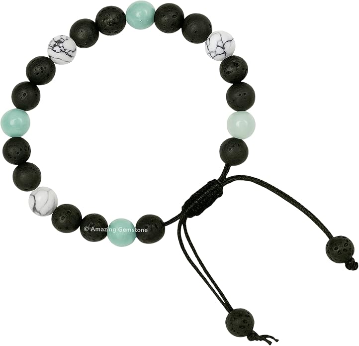 Natural Healing Crystal Bracelet for Women - Mens Bracelet Energy Balancing Gemstones Set - Adjustable Stone Bead Bracelet for Men and Women - Chakra Crystal Therapy Accessory, Meditation