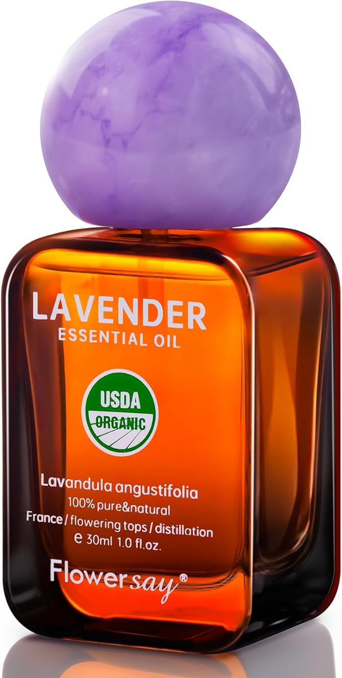 Flower Say Lavender Essential Oil for Skin, 100% Pure Lavender Oil for Massage, Sleep Support, Hair Growth, Aromatherapy, Gift -30ml