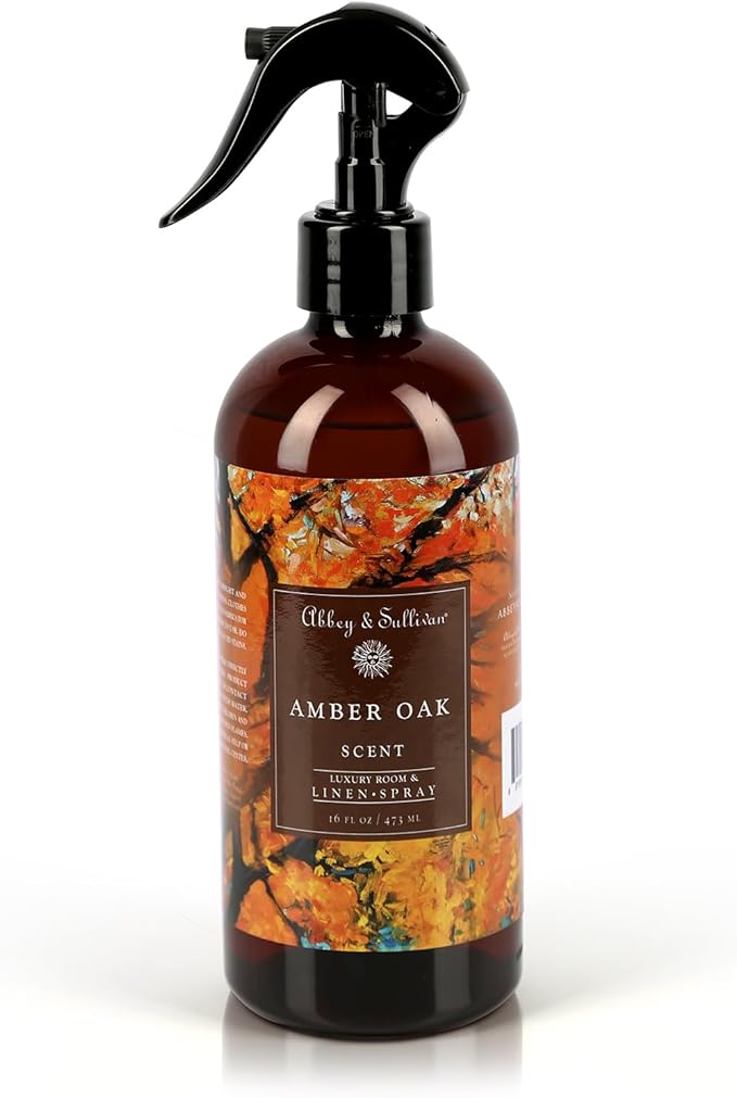Abbey & Sullivan Odor Eliminating and Refreshing Linen and Room Spray, Amber Oak, 16 oz.