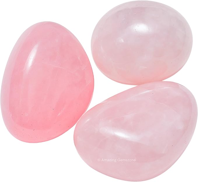 Amazing Gemstone Rose Quartz Crystals and Healing Stones Tumbled - 1 oz Rose Quartz Stone Gem Stones, Natural Healing Stones for Energy Balance, Stress Relief - Premium Polished Gems Rocks