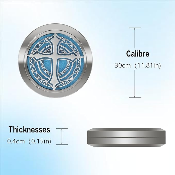 Aromatherapy Diffuser Necklace-Cross Essential Oil Necklace,Aromatherapy Diffuser Pendant for Men and Women,Portable,Suitable for Yoga,Meditation,Travel,Stress Relief Gift(Silver 30mm)