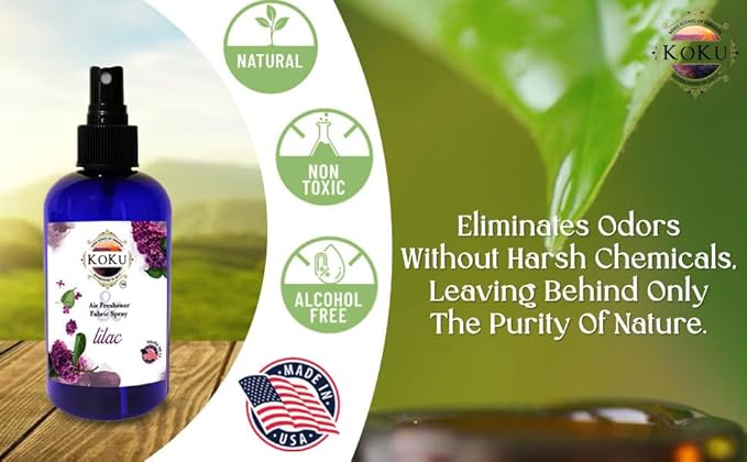 Lilac Room Spray - Air Freshener - Linen Spray - Fabric Refresher - Non-Toxic Scent - Alcohol Free - Made in USA (4 Oz)