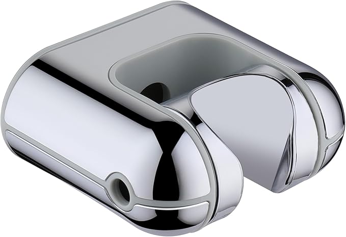 BRIGHT SHOWERS Shower Head Holder Wall Mount, Adjustable Handheld Shower Wand Holder with Universal Fit and Angle Adjustment, Chrome